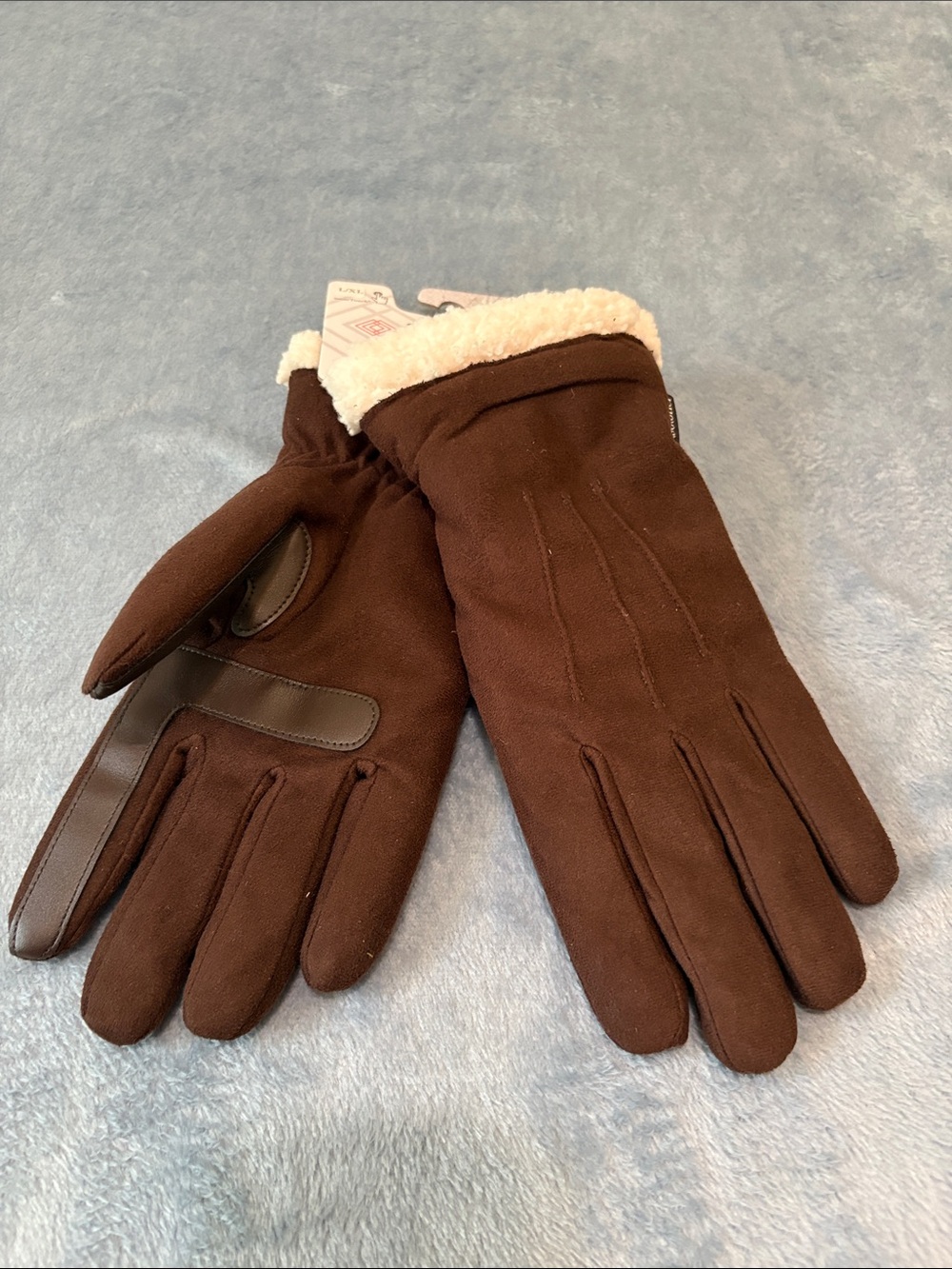 isotoner Brown Women's Fleece-Trim Winter Gloves